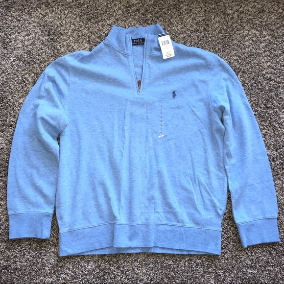baby blue half zip sweatshirt